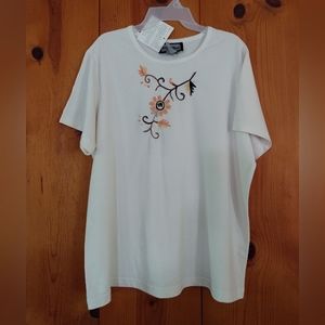 Indigo Moon Floral Embroidered Top